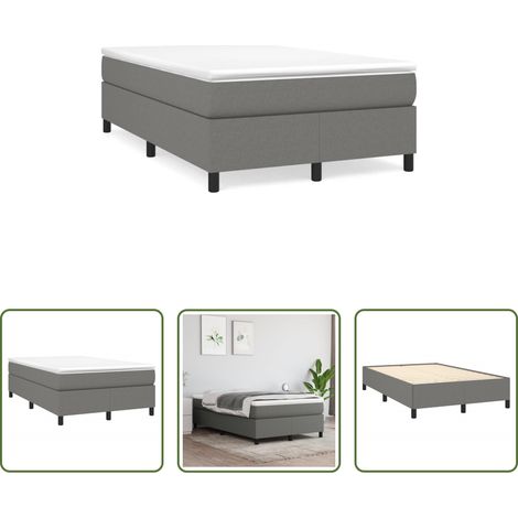 Matratze - Boxspringbett mit Matratze Dunkelgrau 120x190 cm Stoff (1/5)