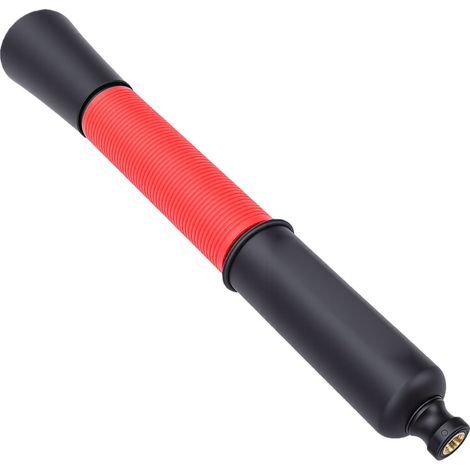 Pompe à ballon avec rangement pour aiguille - Système de gonflage par poussée-traction pour ballons de basketball, football et volleyball - Rouge (1/5)