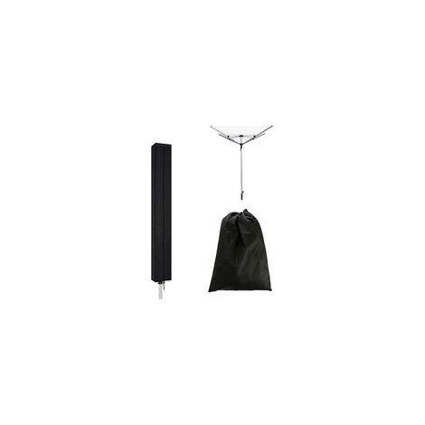 Housse de Protection pour Séchoir à Linge Rotatif 160 x 15 x 15 cm Housse Sechoir Parapluie Imperméable Housse Parapluie Sechoir Oxford avec Fermeture éclair et Cordon de Serrage (Noir)