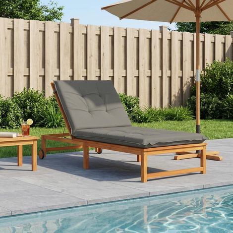 vidaXL Cuscino per Lettino GEMERT 100% Poliestere Grigio