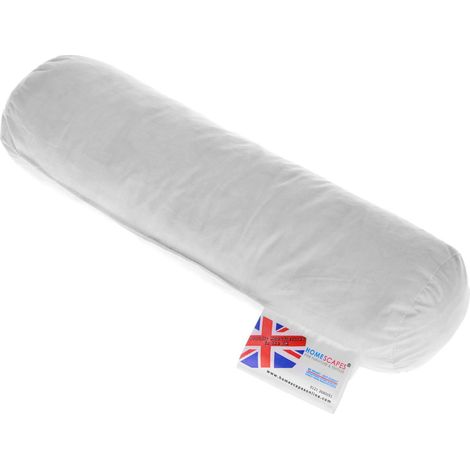 HOMESCAPES Duck Feather Bolster Cushion - Luxury Filler and Inserts for Comfort 30 x 9 cm (12 x 3.5")