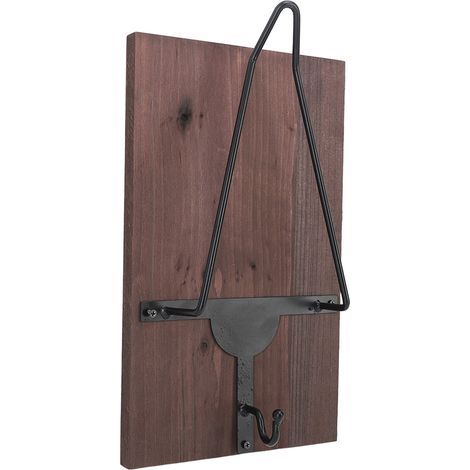 Wandhalterung aus Holz und Eisen für Motorradhelme mit Jackenhaken, ideal auch für Baseball- und Fahrradhelme. (1/5)