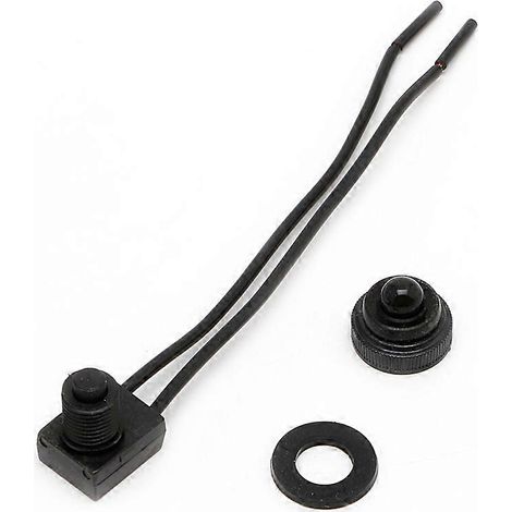 Interrupteur à bouton-poussoir étanche 12 V avec câble de 10 cm, adapté aux motos, voitures et bateaux, 1 unité par paquet. (1/5)