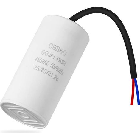 – CBB60 450V 60uF Kondensator – Motoranlauf – Geräuschunterdrückung – Lange Lebensdauer – Einfache Installation mit Kabeln (1/5)