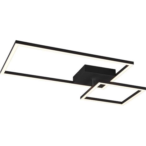 Plafoniera LED, metallo, nero opaco, L63 cm, Padella (1/5)