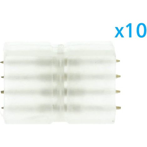 10 PZ Connettore Da 4 Pin RGB Passo 9mm Per Unire e Allungare Bobina Led RGB 220V