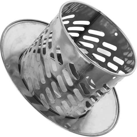 Chapeau de Cheminée en Acier Inoxydable Argenté, Diamètre 110 Mm  Forme Parapluie Ronde Conique, Anti-oiseaux et Anti-débris, pour Conduit D’évacuation et Cheminée (1/5)