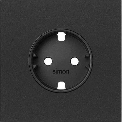 Simon 100 1 Element Front Kit mit 1 mattschwarzen Schuko Stecker 1002010-2-238