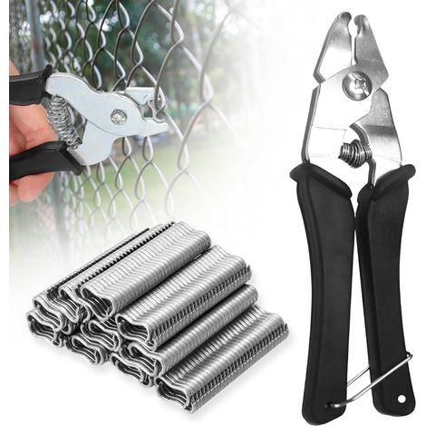Pince à Anneau Avec 1200 Clips, Agrafes Inoxydable Pour Coussins de Voiture, Clôtures, Cages Animaux de Compagnie, Grillage Métallique (1/4)