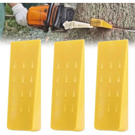 Lot de 3 Cales de Fendage en Plastique Durable 15 cm - Coins de Bûcheron pour Abattage d'Arbres et Sciage, Accessoires de Foresterie pour Tronçonneuse