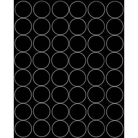 Pegatinas circulares de 6 cm, pegatinas circulares con puntos, 48 piezas, negro mate.
