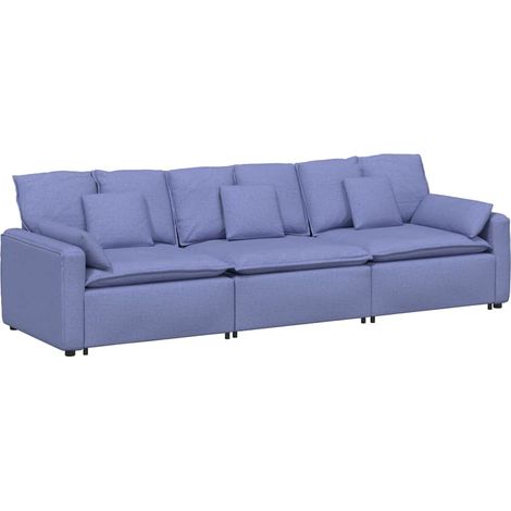 vidaXL Divano Modulare con Cuscini Jeans Blu (1/5)