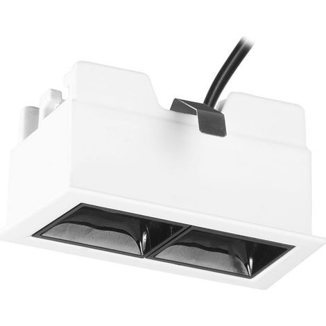 Jim - Downlight Empotrable de Techo LED Doble Rectangular Luz Cálida 3000K de Aluminio Color Blanco 75x44mm (1/2)