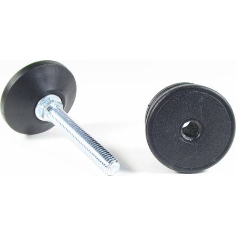 Ajile - Kit de Réglage / Mise à Niveau pour tube rond diam. 45 mm avec Pied Vérin Fileté Acier Zingué M10x60 mm Embase diam. 50 mm (1/2)