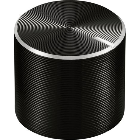 TRU COMPONENTS TC-11613864 Drehknopf mit Knopfmarkierung Schwarz (Ø x H) 15 mm x 13 mm Aluminium, P (1/4)