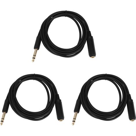 Geeignet für 3 x 6,35 mm (1/4 Zoll) Stecker auf 6,35 mm (1/4 Zoll) Buchse Stereo-Audiokabel, vergoldete Stereo-Audiokabel, Verlängerungskabel, 6