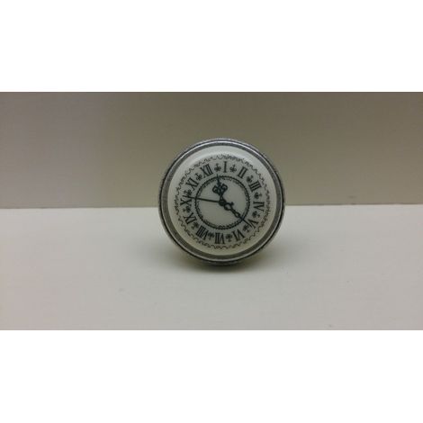 GIUSTI Pomolo pomolino porcellana per mobili TIME argento antico d.35xh.27 mm (1/4)