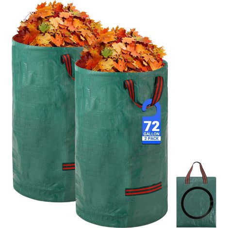 Velway Sac à Déchets Jardin 272L X 2pack Réutilisable - Tissu Industriel Résistant avec Poignées Renforcées (1/5)