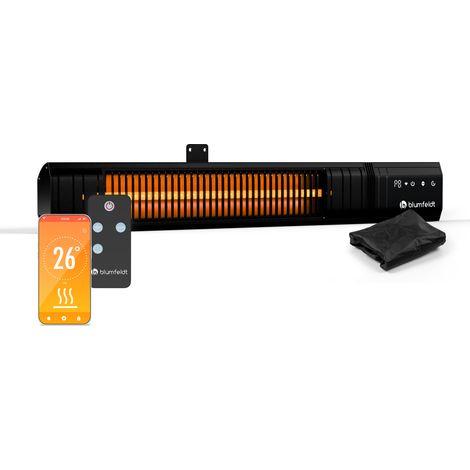 Blumfeldt Gold Bar Slim riscaldatore elettrico da 2000W  9 livelli  funzione WiFi  touchscreen  telecomando  IP 65