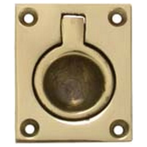 5PZ MANIGLIE MOBILI QUADRE TIPO MARINA INCASSO ANELLO OTTONE