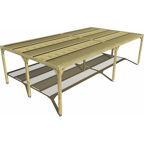 Pergola bois • 9m x 5m • indépendante • sens largeur • lames orientables bioclimatiques incluses • livraison comprise (1/3)