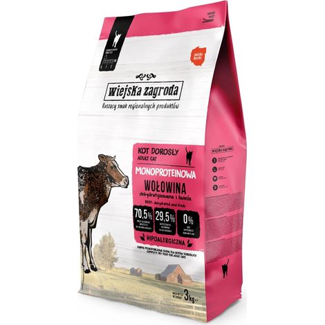 Aliment sec pour chat Rural Farm Monoprotein Beef - 3 kg (1/5)