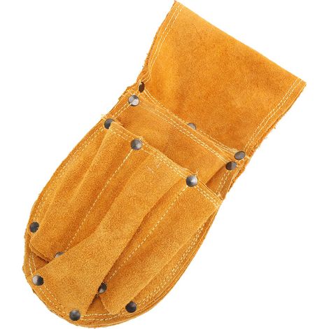 Sacoche à outils épaisse pour hanche, en cuir de vachette jaune résistant et multifonctionnel, rangement pour outils, kit d'outils (1/5)