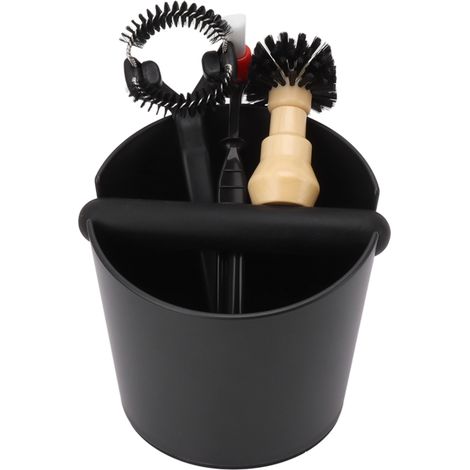Bac à marc de café résistant aux chocs, avec barre de frappe amovible et brosse de nettoyage efficace (grand modèle rond de 58 mm). (1/5)
