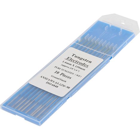 Lot de 10 électrodes tungstène pur WP pointe verte pour soudure TIG AC, Ø2,0 x 150 mm (1/5)