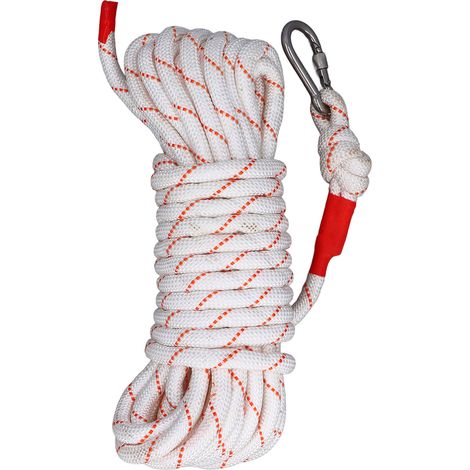 Corde de sauvetage en cas d'incendie, diamètre 16mm, longueur 20m, avec crochet à ressort pour urgence extérieure (1/5)