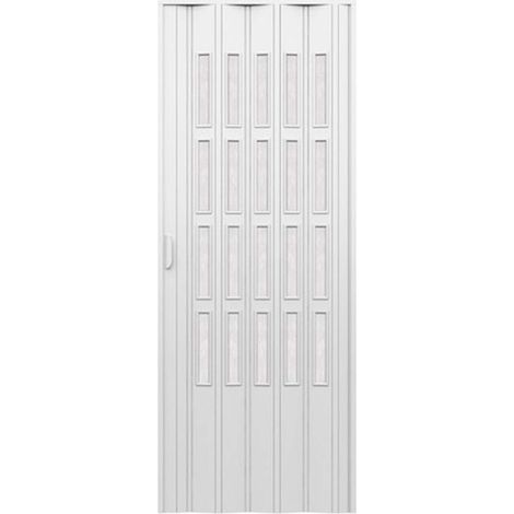 Puerta plegable de interior en kit con vidrios de PVC mod. Sonia Blanco 82x220 cm (1/4)