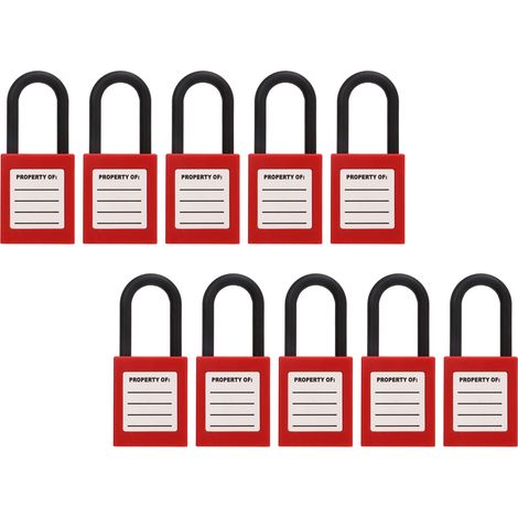 Ensemble de 10 cadenas de sécurité isolants en nylon pour le consignation et l'étiquetage, destinés aux secteurs industriel, chimique et électrique. (1/5)