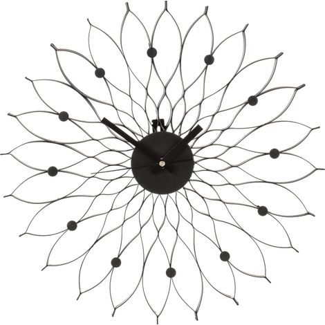 Premier Housewares Styro Black Metal Clock