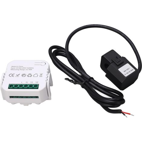 Compteur de consommation électrique monophasé intelligent, modèle 2025, AC100-240V 0,2A-80A, avec pince ampèremétrique.-AquaForge (1/5)