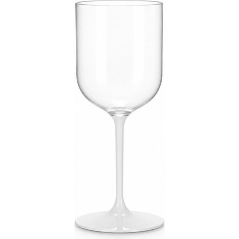 Brevetti WAF Calice Croisière FM35 42 cl in Policarbonato Gambo Bianco – Calice Resistente per Vino e Outdoor