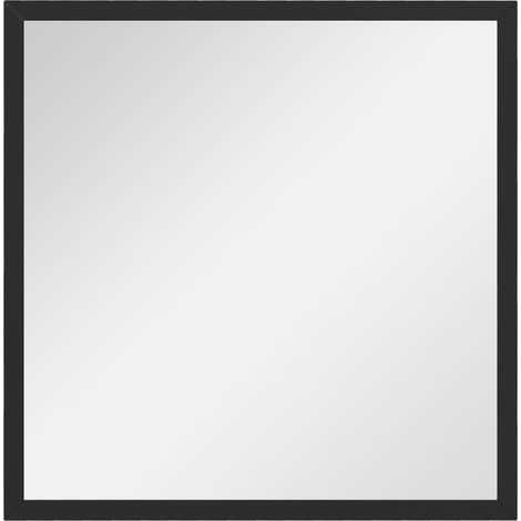 Miroir mural carré 50L x 50H cm THALES cadre bois noir (1/5)