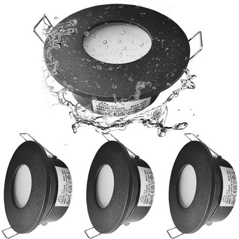 Spots LED Encastrables GU10 IP65 Lot de 4 pour Salle de Bain Plafond Étanche Résistant Humidité Installation Facile Sans Ampoules Incluses
