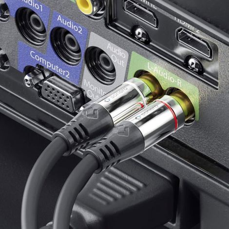 Cable Audio - Adaptateur Jack 3,5 mm Vers 2x RCA Cinch - 7,5 m - Noir (1/4)