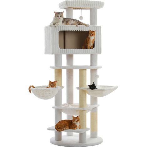 Árbol para gatos, casita espaciosa, diseño robusto, AMT0361BG, XXL (1/2)