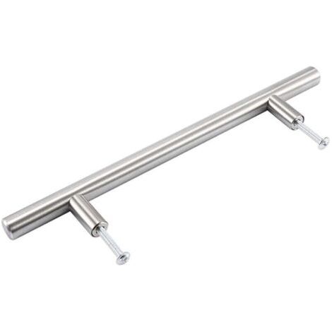 NALOOKAMIC Lot de 20 Poignee de Meuble Cuisine Inoxydable Argent, Poignee Porte Cuisine Espacement des Trous de 128mm, Arrondi Poignées pour Placards , poignée Tiroir pour Penderies, Tiroirs