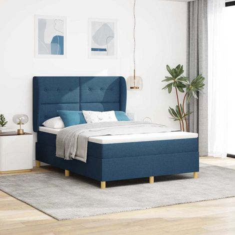 vidaXL Boxspringbett mit Kopfteil Blau 200 x 160 cm Stoff (1/5)