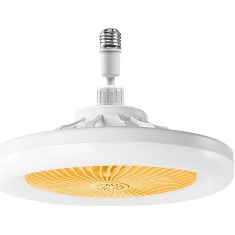 Ceiling Fan with Light, Ceiling Fan with Remote Control, Quiet Ceiling Fan, E27 Dimmable LED Ceiling Light, 3 Speeds, Timer (Yellow) (1/5)