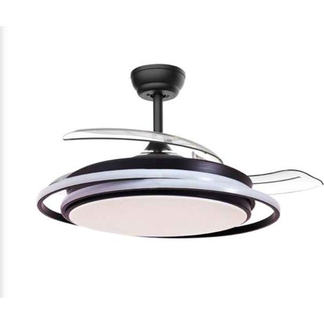 Bauala Deckenventilator mit einstellbarem CCT-Licht und Ø107 DC-Steuerung Schwarz (1/4)