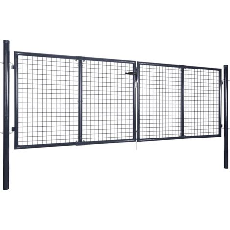 Portail en maille de jardin Acier galvanisé 289x75 cm Gris (1/5)