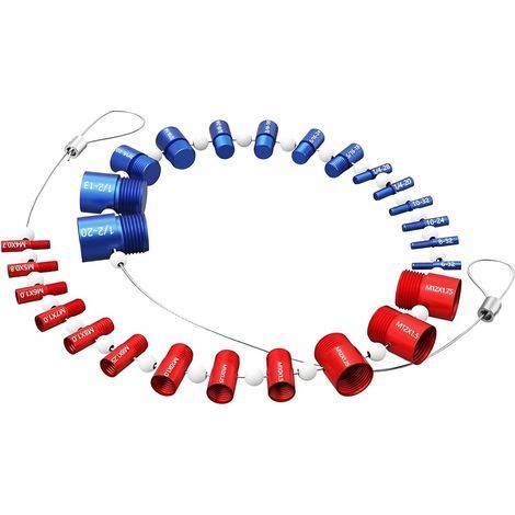 Nut & Bolt Thread Checker, Nut and Bolt Thread Tester, Gauge Measuring Tool, 26 Male/Female Gauges, for Nuts, Bolts and Screws (1/5)