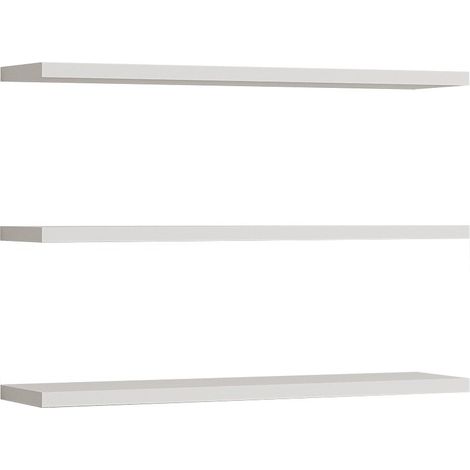 Set di 3 mensole da parete in legno "Boss" - 60 x 1 x 14 cm - Bianco (1/4)