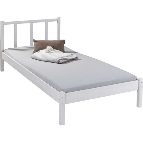 Letto Singolo da Cameretta 90x200 senza Doghe Bianco (1/4)