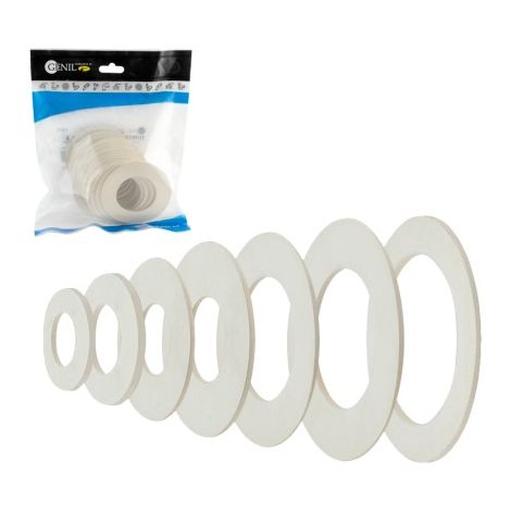 Joint plat en caoutchouc, joint en caoutchouc blanc - 1 1/2" - 10 pièces, GENIL. (1/5)