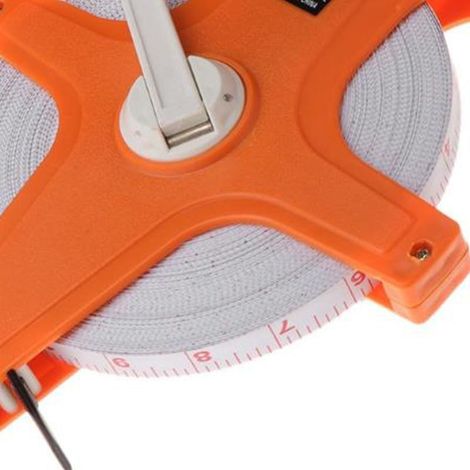 Elprico Mesure de Bande de Fibre de Manivelle à Main avec Pic pour le Traitement du Bois Saut en Longueur en Longueur de 12,5 Mm de Largeur (50 mètres)