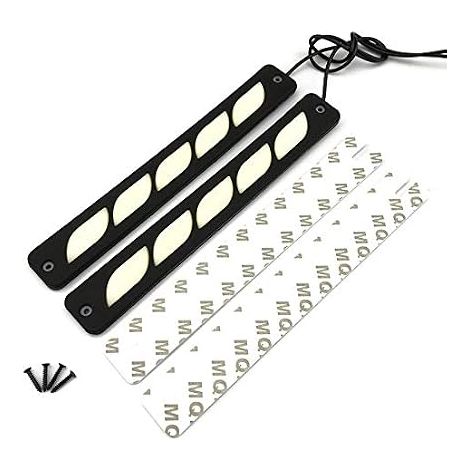 1 paire de feux de jour universels de voiture 12 V, haute luminosité étanche antichoc DRL feux de brouillard feux de stationnement feux de plaque d'immatriculation bandes LED (1/5)